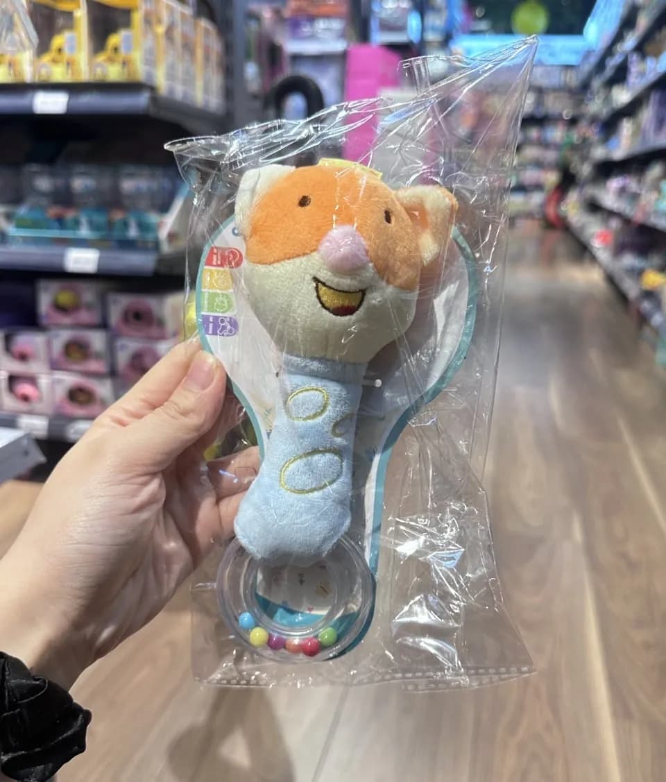 Pluszowa grzechotka-gryzak małpka, pastelowa z koralikami, PK13517