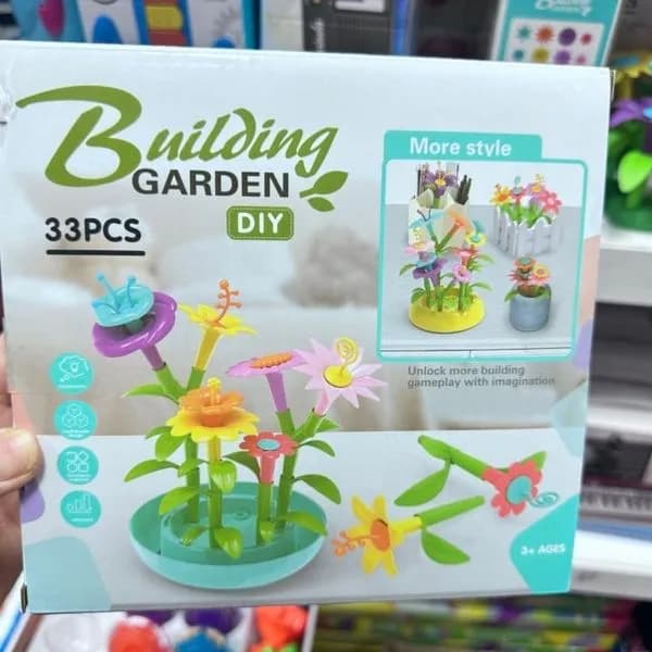 Klocki Building Garden DIY 33 elementy - zestaw kwiatowy ogród