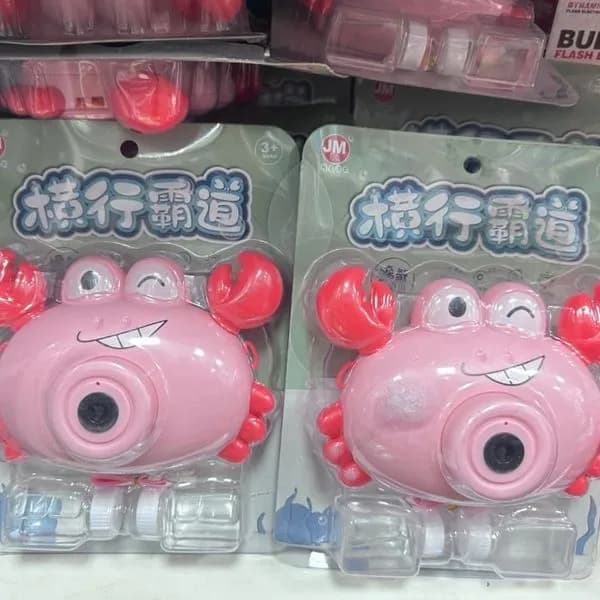 Pistolet do baniek Krab Różowy PK13535 automat z płynem