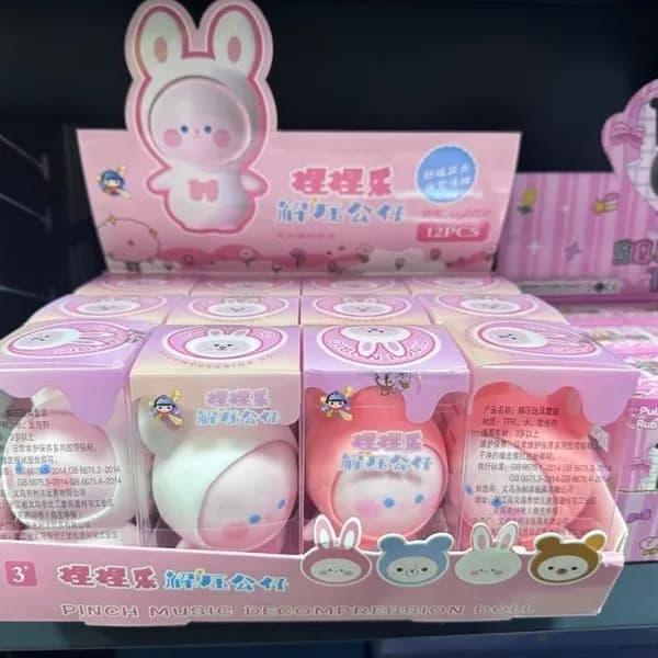 Zabawki Squeeze Króliczek Antystresowe 12 szt. Gniotek TPR Mix