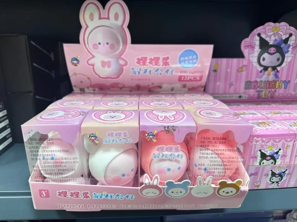 Zabawki Squeeze Króliczek Antystresowe 12 szt. Gniotek TPR Mix