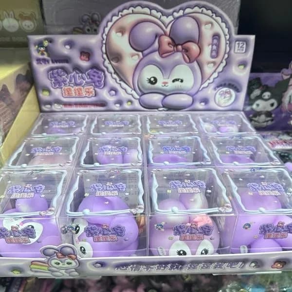 Zabawka Squeeze Fioletowy Królik Gniotek 12 szt - Display