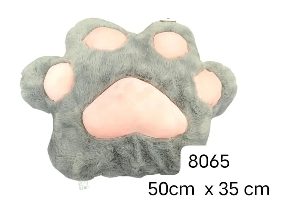 Maskotka Pluszowa Łapa 35x50cm Szara Poduszka Futrzana