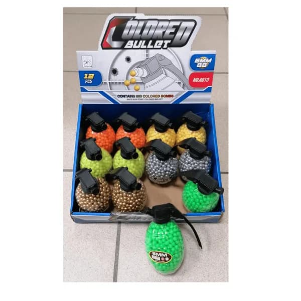 Zabawka Colored Bullet granat z kulkami BB 6mm, mix kolorów