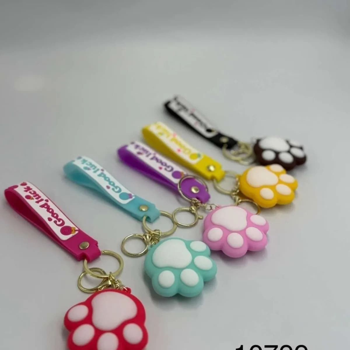 Brelok do kluczy "Łapka" Good Luck, gumowy, mix kolorów, 24 szt.