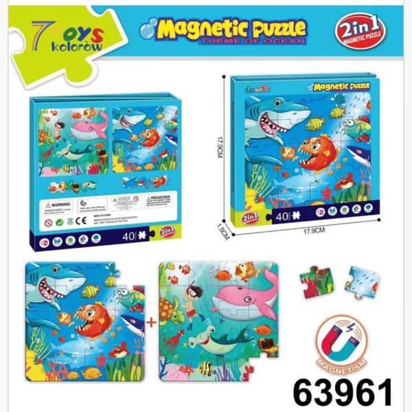 Magnetyczne Puzzle Ocean 2w1 PK13595 40 el. 17.9cm