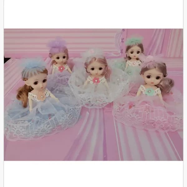 Brelok do kluczy lalka księżniczka w tiulowej sukience, mix kolorów