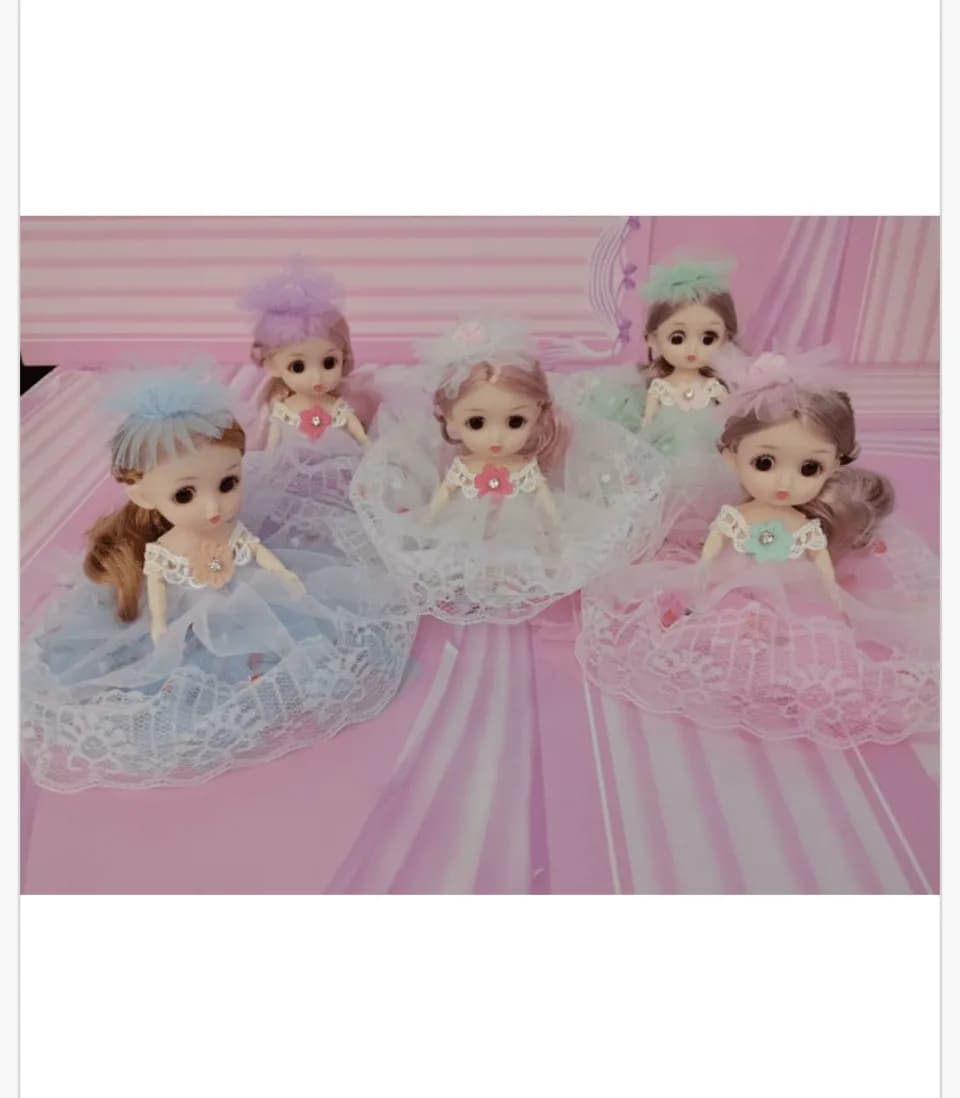 Brelok do kluczy lalka księżniczka w tiulowej sukience, mix kolorów