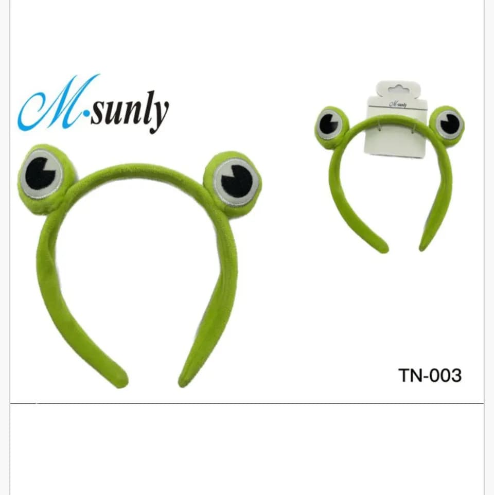 Opaska do włosów zielona żabka z oczami M-sunly TN-003