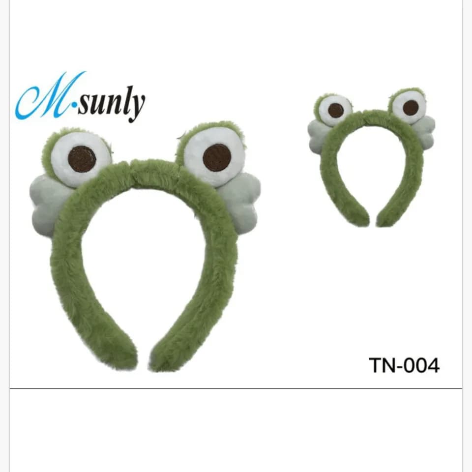 Opaska do włosów zielona Żabka dla dzieci pluszowa M-sunly TN-004