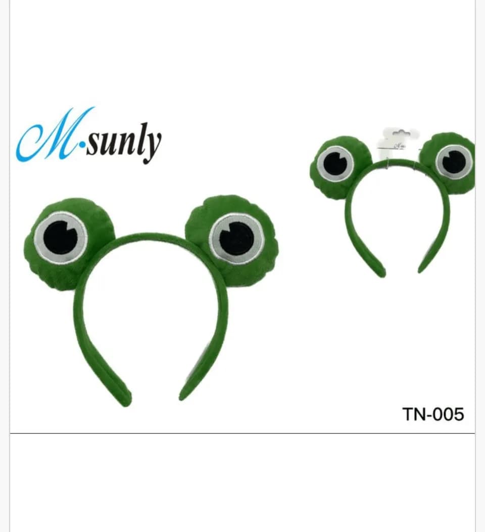 Opaska do włosów zielona Żabka dla dzieci M-sunly pluszowa