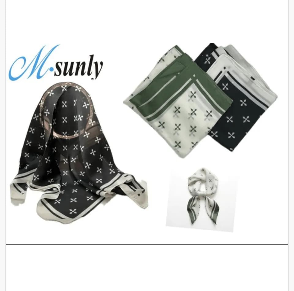 Chusta do włosów M.sunly z wzorem krzyżyków, imitacja jedwabiu