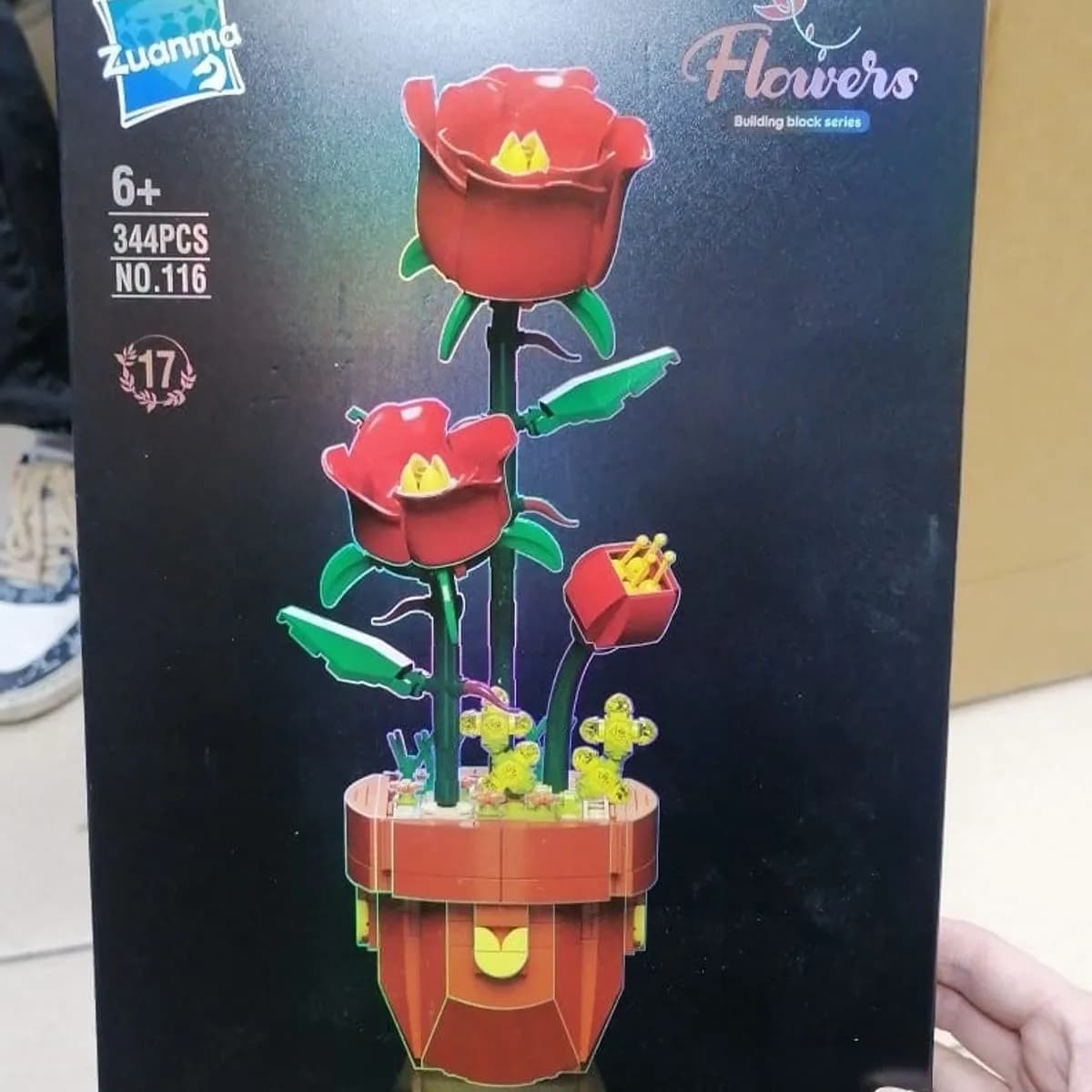 Klocki konstrukcyjne Kwiaty Zuanma 344 elementy Czerwone Róże