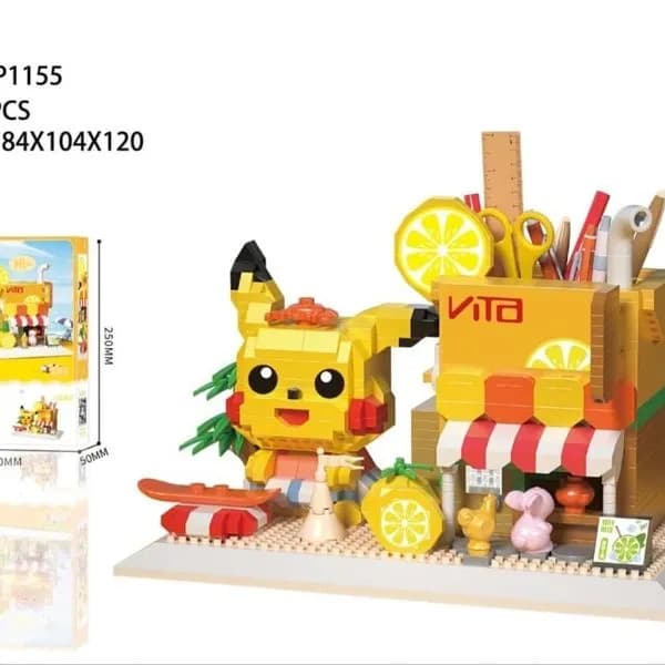 Klocki Pokemon Pojemnik na Długopisy Pikachu 1498 el. 18x10x12cm