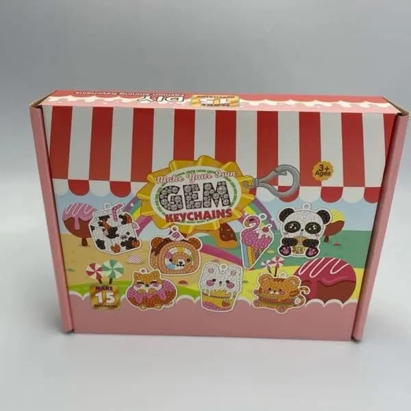 Zestaw DIY GEM Keychains do tworzenia 15 breloczków z kryształkami