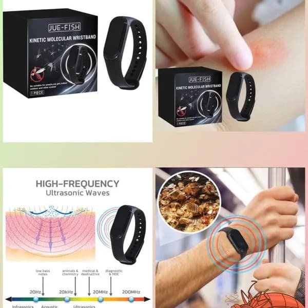 Odstraszacz Komarów Ultradźwiękowy Bransoletka JUE-FISH Czarna