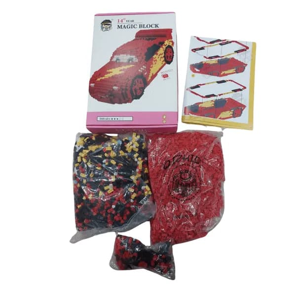 Klocki Magic Block model samochodu czerwony BZ021 894 el. 14+