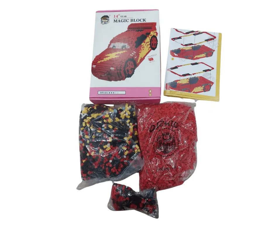 Klocki Magic Block model samochodu czerwony BZ021 894 el. 14+