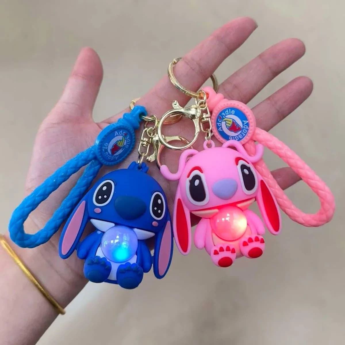 Brelok do kluczy Stitch LED świecący silikonowy 24 szt.