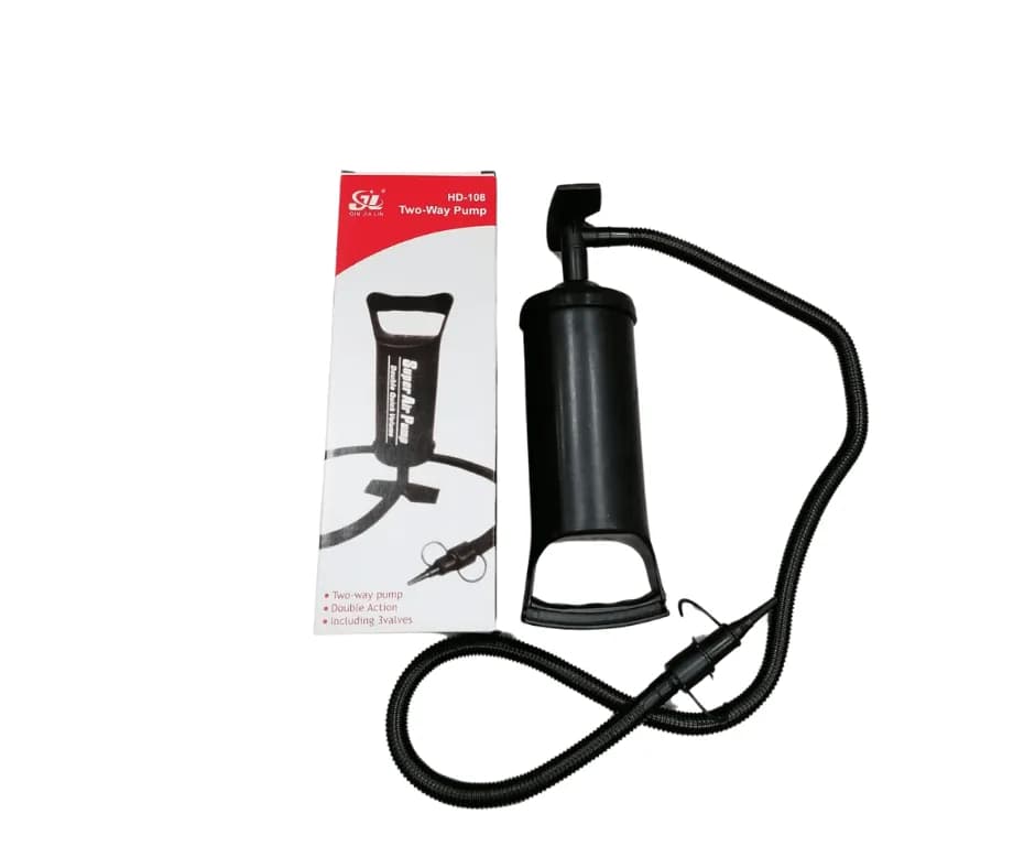 Pompka do Materacy Ręczna Dwukierunkowa HD-108 Czarna 3 Końcówki