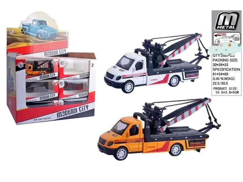 Zabawka Samochód Modern City Metal Laweta Pull-Back 10,5cm