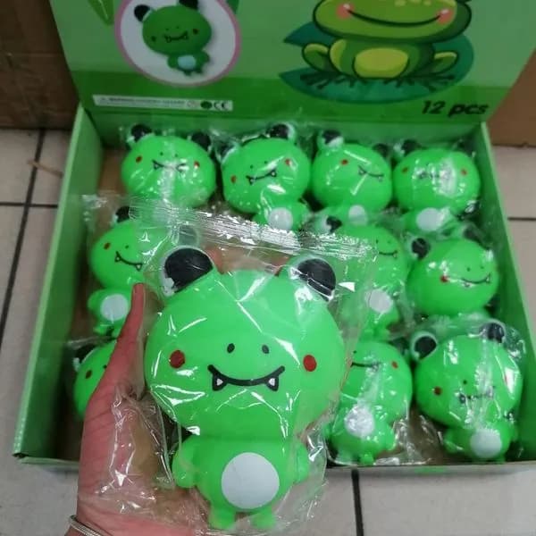 Zabawka Squeeze dla Dzieci Gniotek Żaba Zielona, 24 szt.