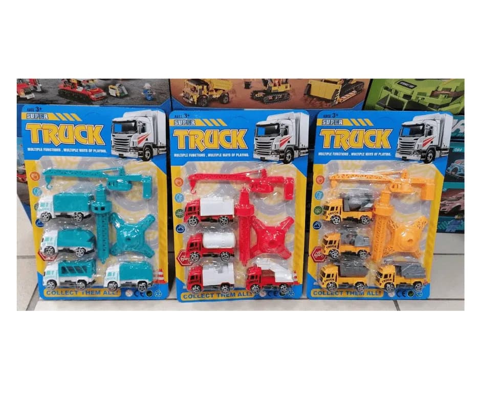 Zestaw Zabawka Super Truck - Autka Budowlane z Dźwigiem Mix