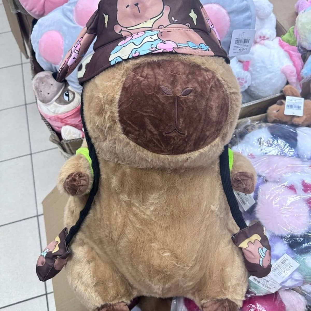 Kapelusz dla Dzieci Bucket Hat Brązowy Wzór Kapibara