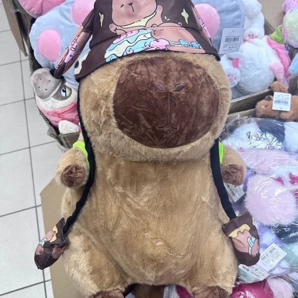 Kapelusz dla Dzieci Bucket Hat Brązowy Wzór Kapibara