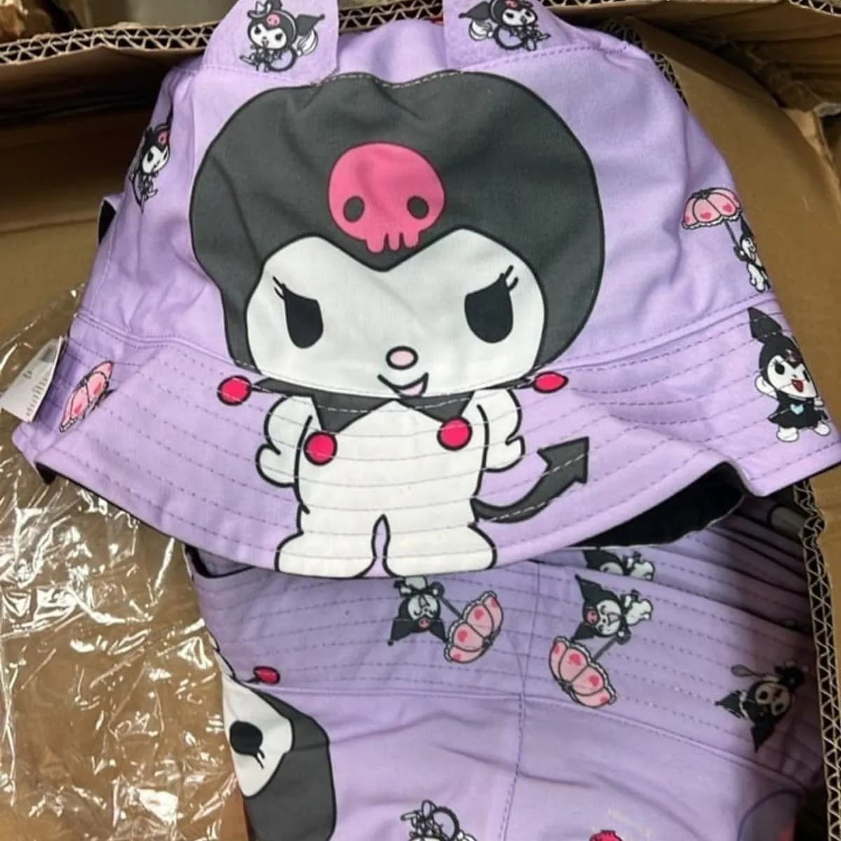 Kapelusz dla Dzieci Bucket Hat Kuromi Fioletowy z Uszami