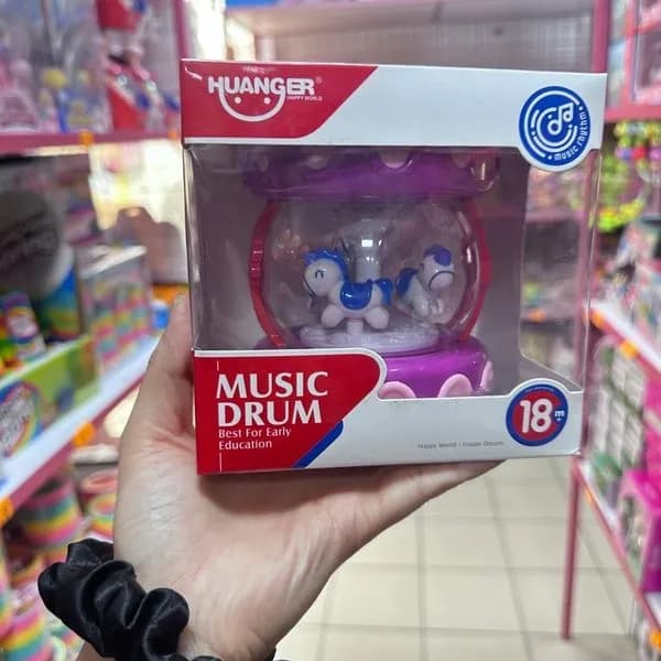 Zabawka Music Drum dla Dzieci HUANGER Karuzela 18m+ (6 szt)