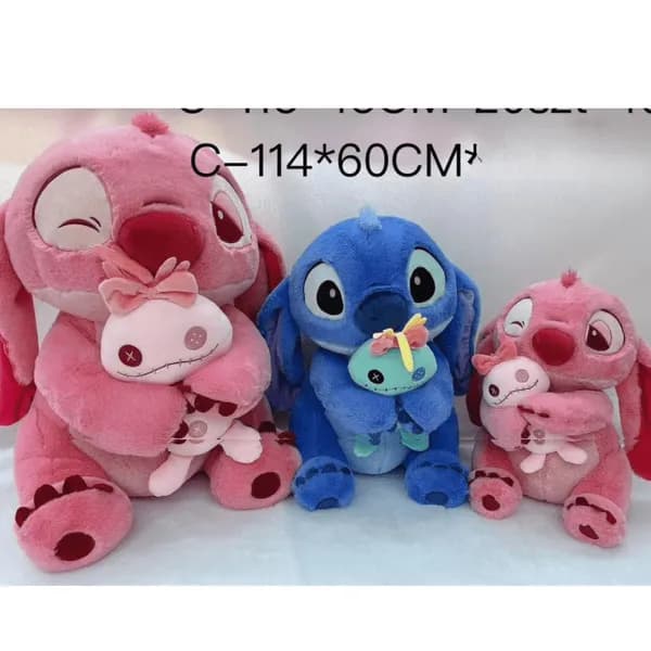 Maskotka Pluszowa Stitch i Angel 45cm Mix Kolorów z Laleczką