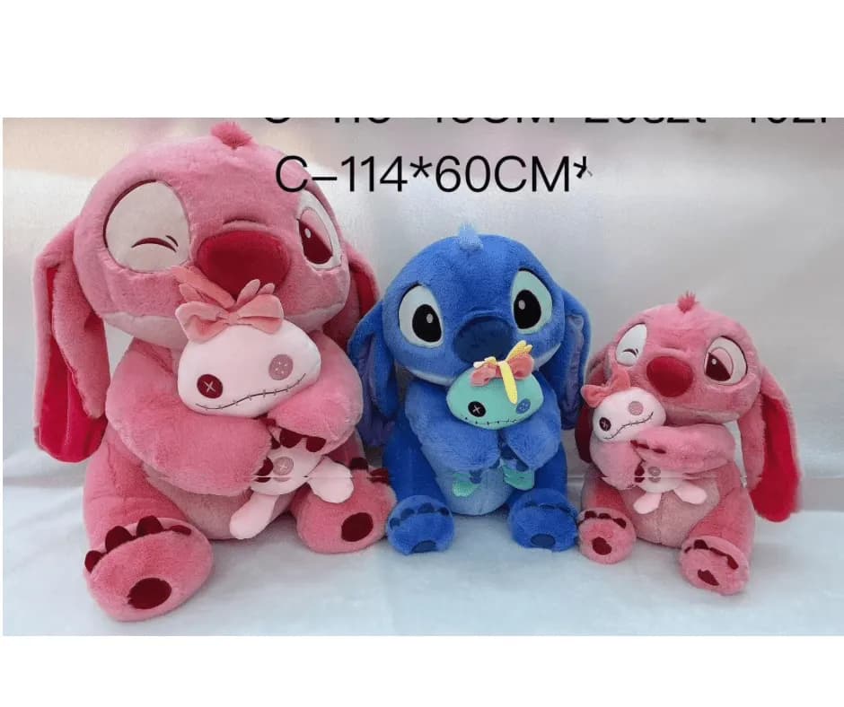 Maskotka Pluszowa Stitch i Angel 60cm z Laleczką Mix Kolorów