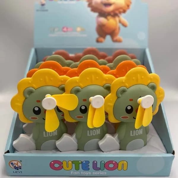 Wiatraczek ręczny Cute Lion Fan Toys Series, mix kolorów, 12 szt.