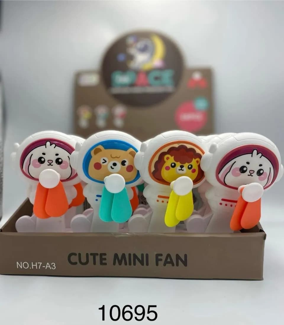 Zabawka Cute Fox Fan Toys - Ręczny Mini Wentylator Astronauta 12szt