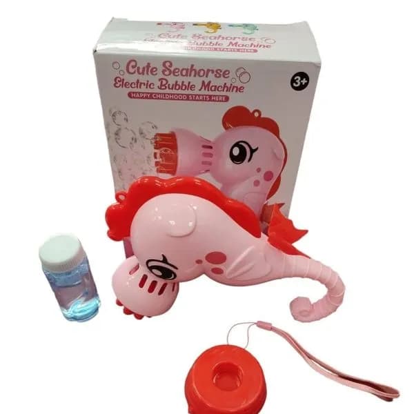 Zabawka Pistolet Woda Maszynka do Baniek Konik Morski Różowy