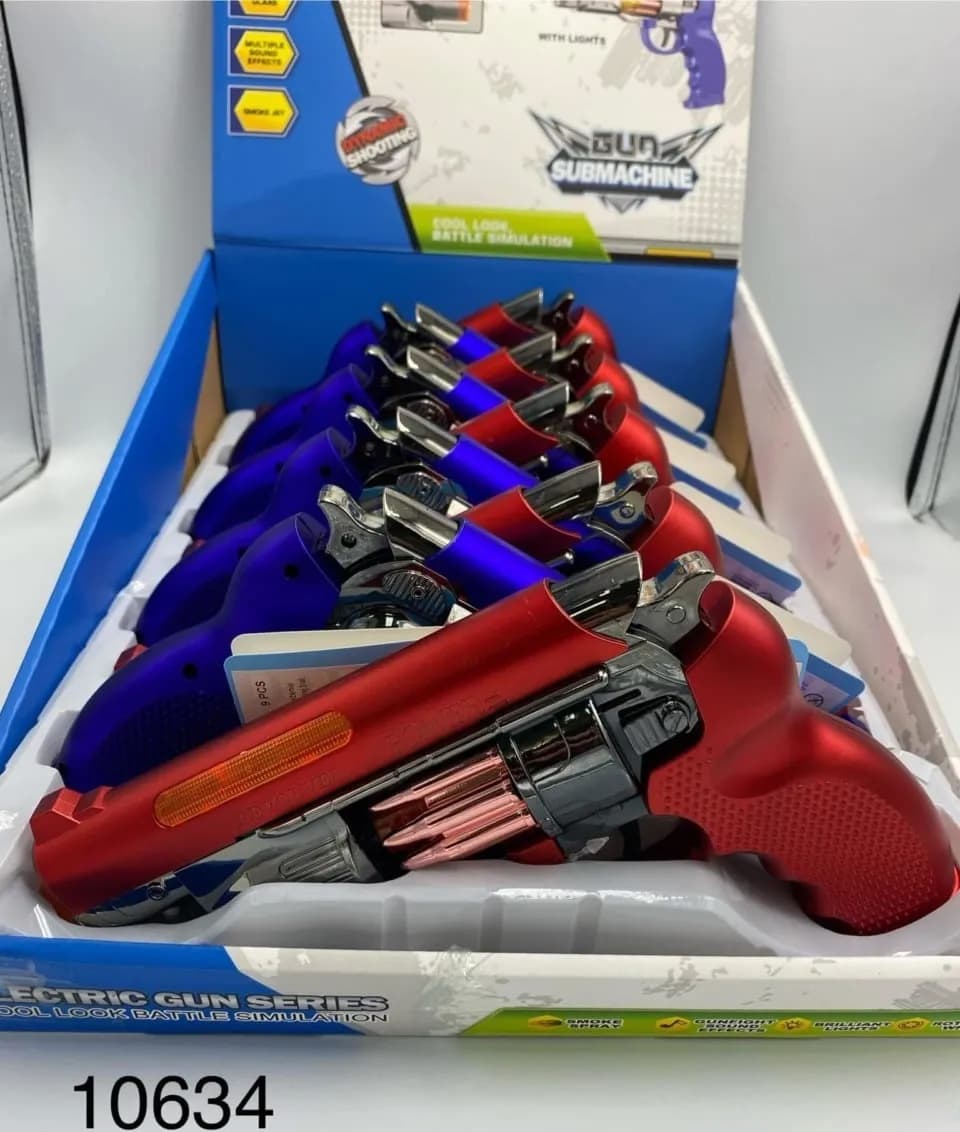 Zabawki Pistolety dla Dzieci Rewolwer Elektryczny Dźwięk Światło 9szt