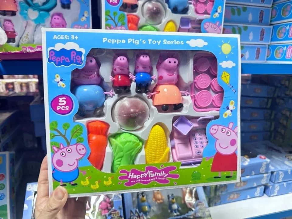 Zestaw figurek Peppa Pig Toy Series 5PCS z kasą i akcesoriami