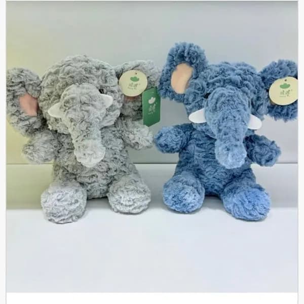 Maskotka Pluszowa Słoń Kręcone Futerko Mix Kolorów 12szt