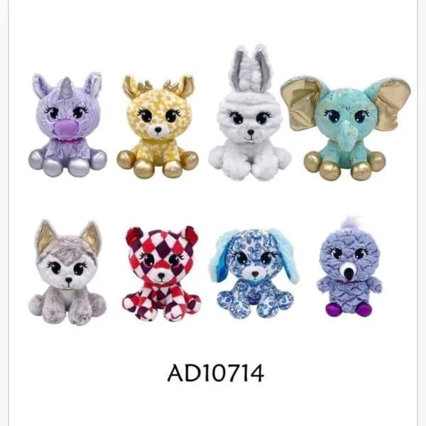 Maskotka Pluszowa Mix Wzorów z Błyszczącymi Elementami 12szt