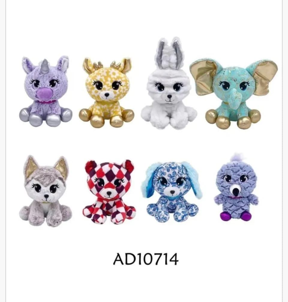 Maskotka Pluszowa Mix Wzorów z Błyszczącymi Elementami 12szt