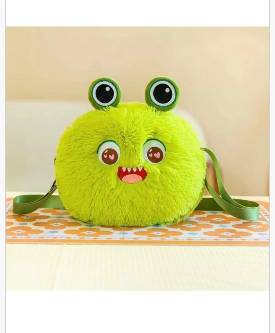 Maskotka Pluszowa Torebka Potworek Limonkowa Puszysta