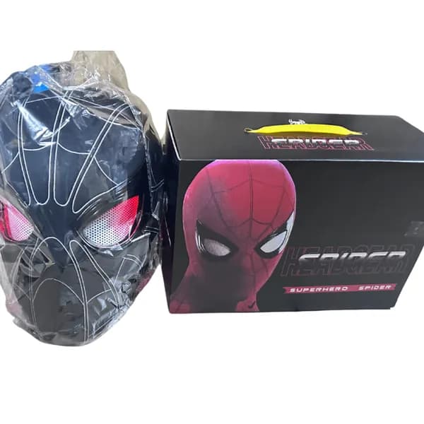 Maska LED Spiderman Czarna Spider Headgear - 6 szt.