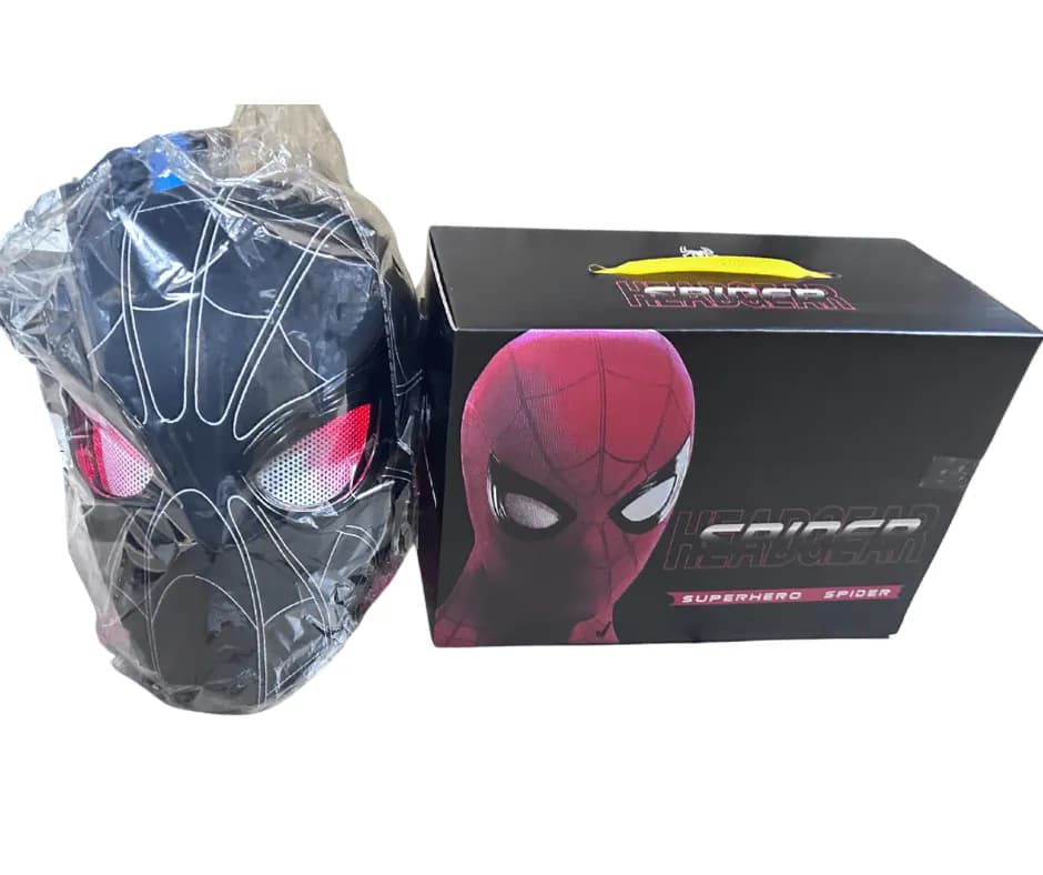 Maska LED Spiderman Czarna Spider Headgear - 6 szt.