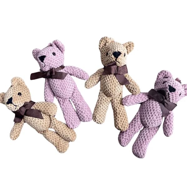 Maskotka Pluszowa Miś 10cm z Kokardą Mix Kolorów