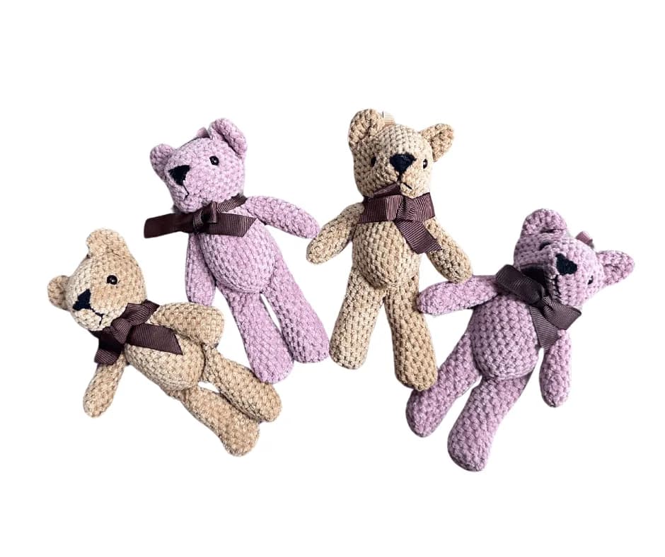 Maskotka Pluszowa Miś 10cm z Kokardą Mix Kolorów