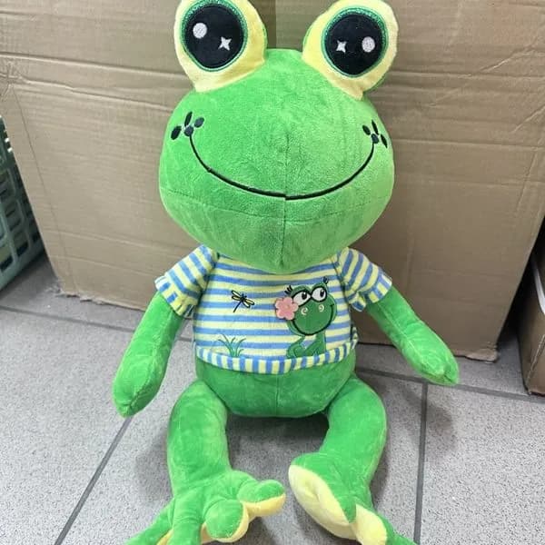Maskotka Pluszowa Żaba 50cm w Koszulce w Paski