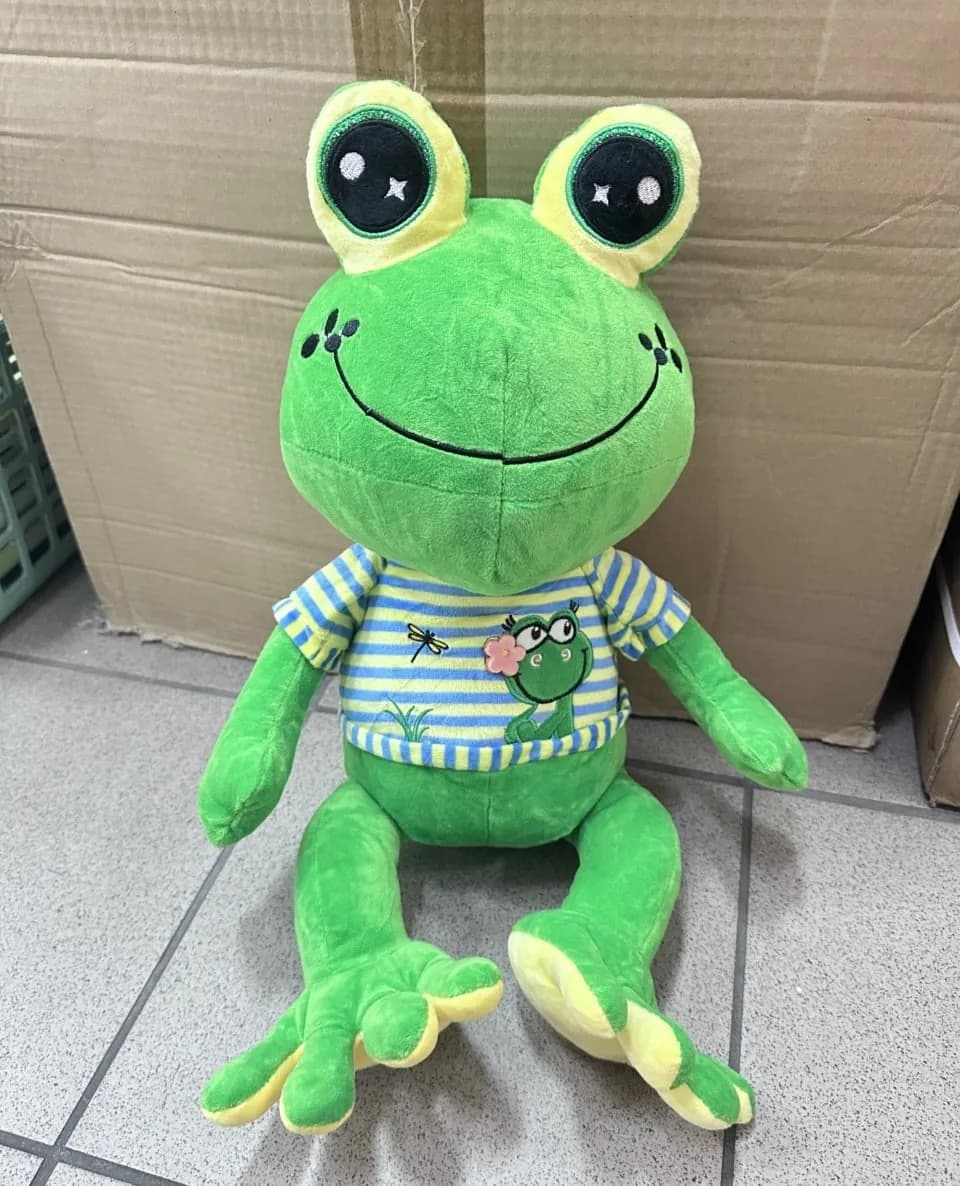 Maskotka Pluszowa Żaba 50cm w Koszulce w Paski