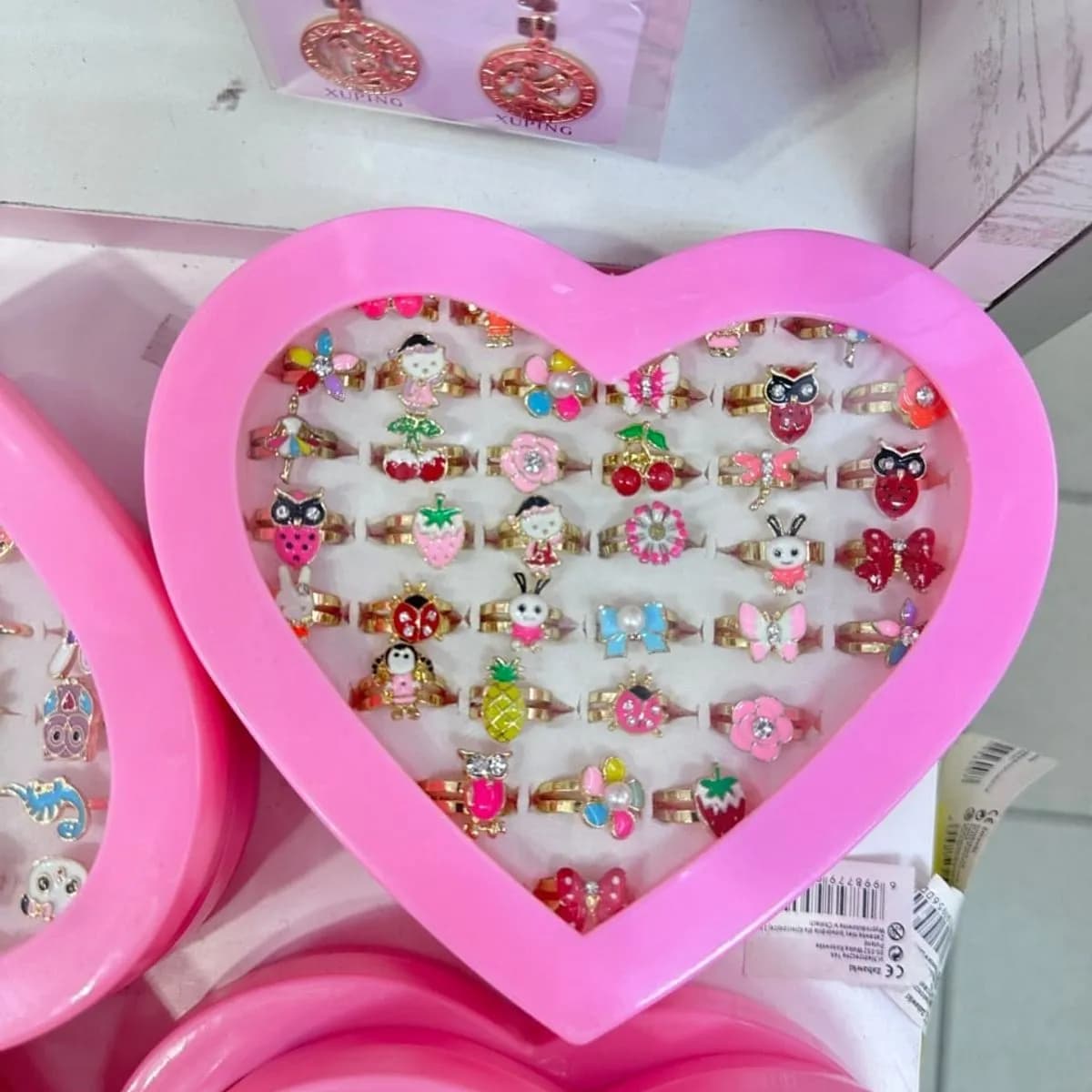 Zestaw Biżuterii dla Dzieci - 36 Pierścionków w Sercu, 6 szt