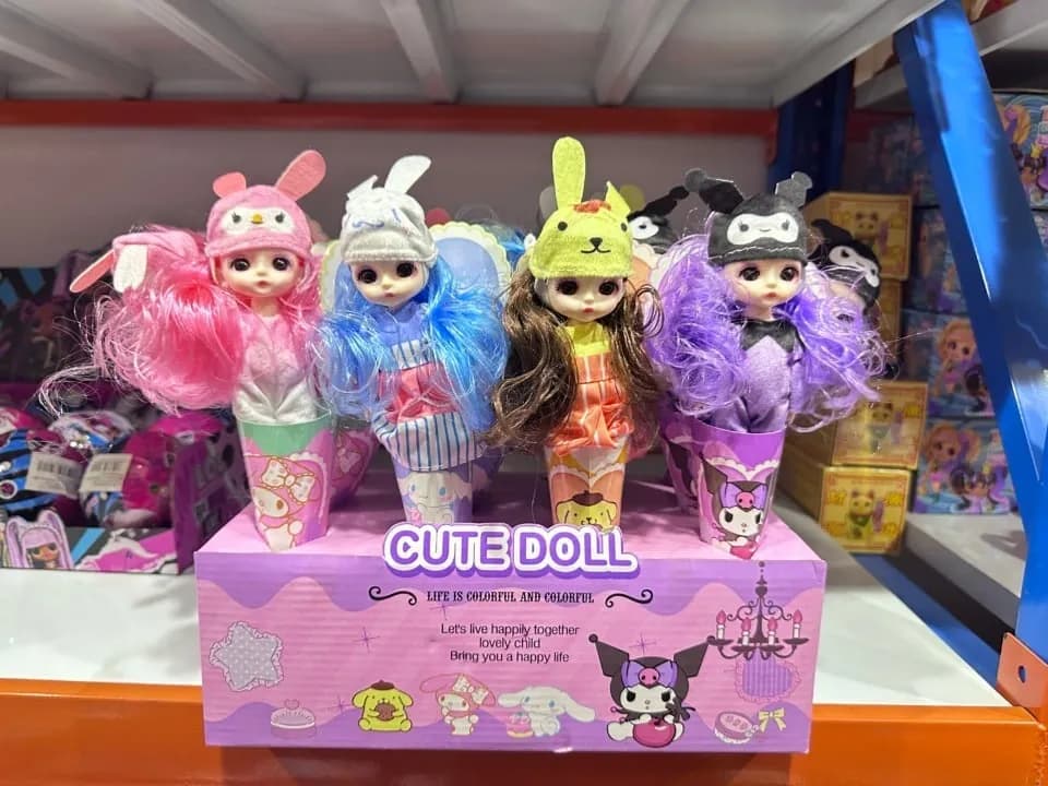 Zestaw Lalka Cute Doll - 12 szt. Mix Kolorów z Czapkami